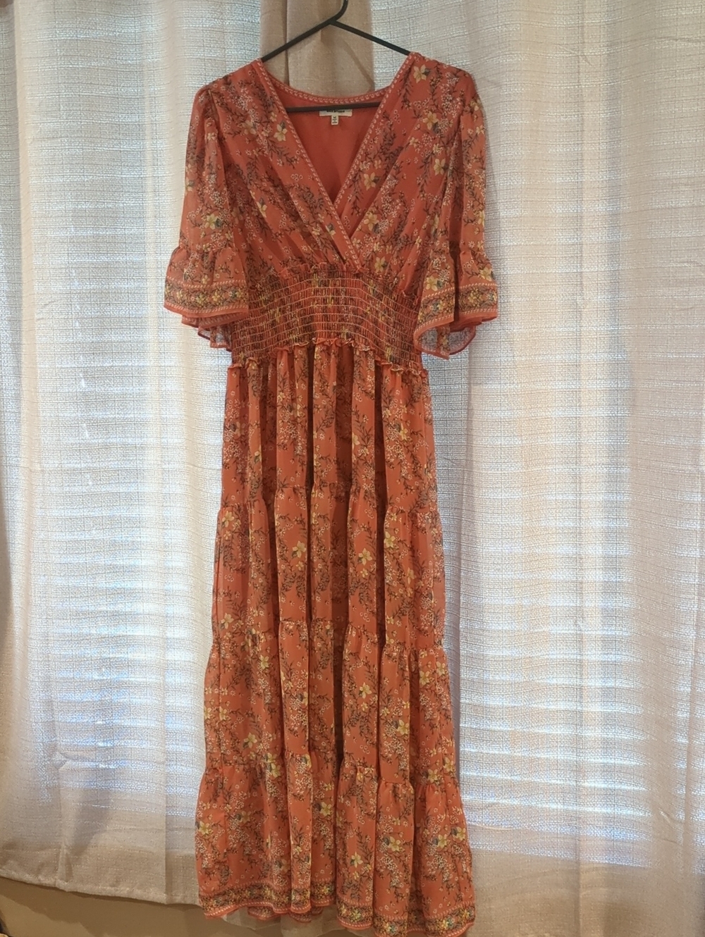 Orange Floral Maxi Dress